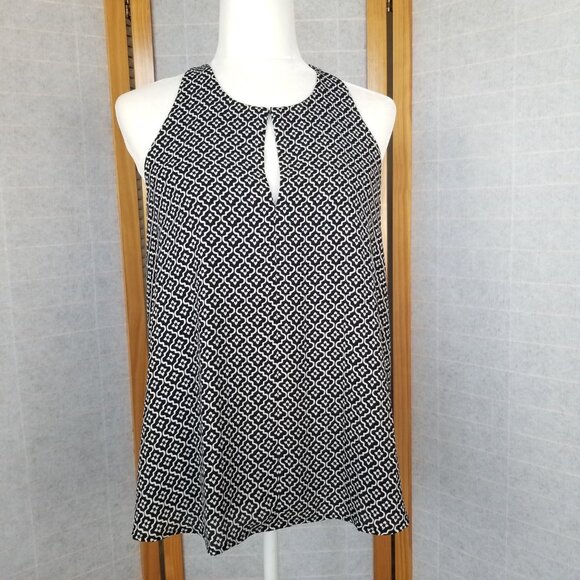 Loft Black and White Blouse Top Trapeze Style Size Small - Picture 1 of 9